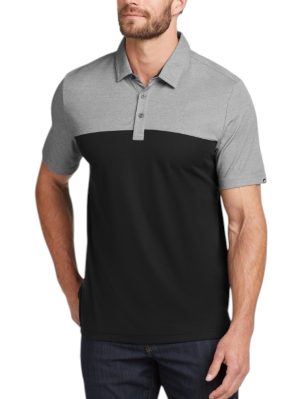 Travis Mathew Mens Oceanside Blocked Polo size XXL in Gray Black